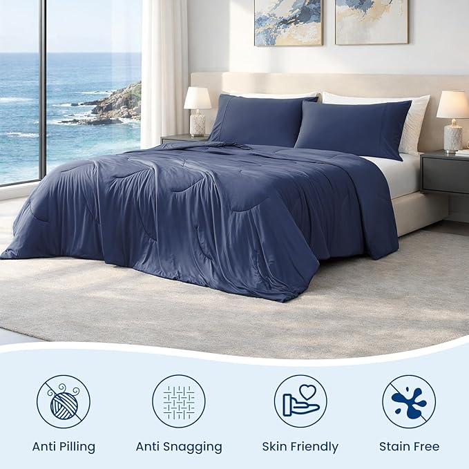 Cozy Bliss Cooling Comforter Twin Size, Reversible Lightweight Cooling Blankets - Image 6