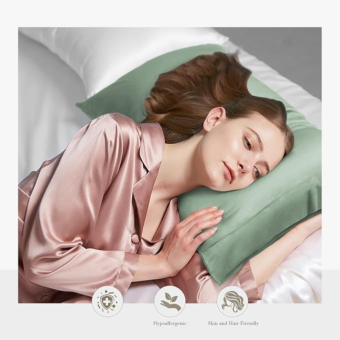 WishSmile Cooling Queen Pillowcases Set of 2 Breathable Cool Silky Soft Rayon - Image 2