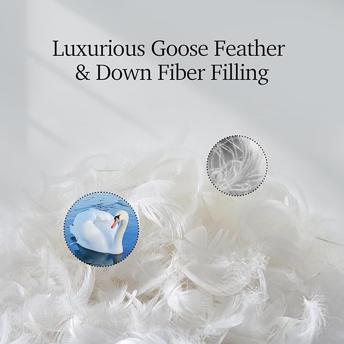 Hotel Grand Luxury White Goose Feather Down Fiber Comforter Full Queen Size - Image 2