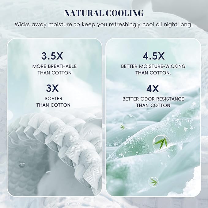 PHF Cooling Waffle Blanket Queen Size, Lightweight 60% Rayon from Bamboo & 40% - Image 3