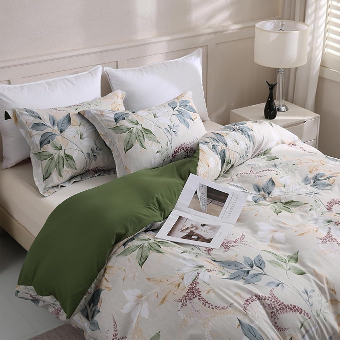 LONAVA Queen Botaincal 3 Pcs Duvet Cover Set, Breathable Soft Microfiber Forest - Image 8