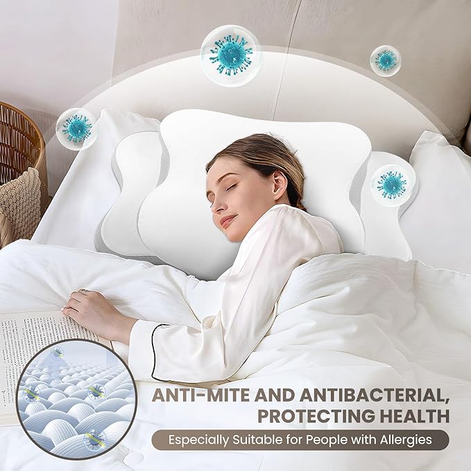JINXIA Cervical Neck Pillow for Sleeping, Odorless Memory Foam Pillows & Soft - Image 6