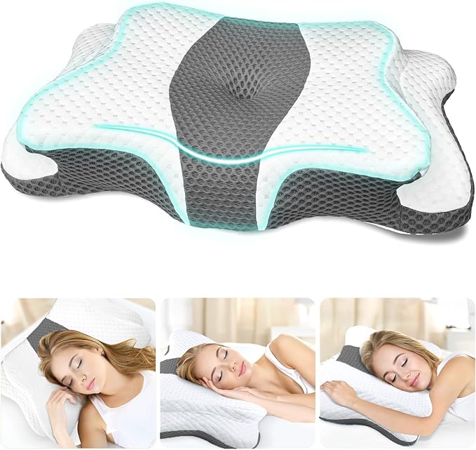 CHxxy Cervical Neck Pillow for Pain Relief Sleeping, Contour Memory Foam Pillows by CHxxy