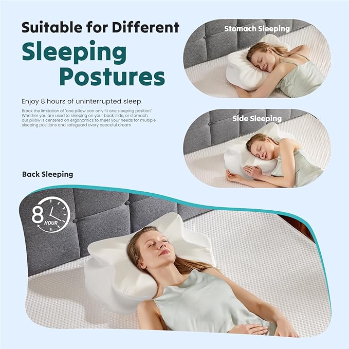 DUMOS Cervical Pillow for Neck and Shoulder, Contour Memory Foam Pillow - Image 7