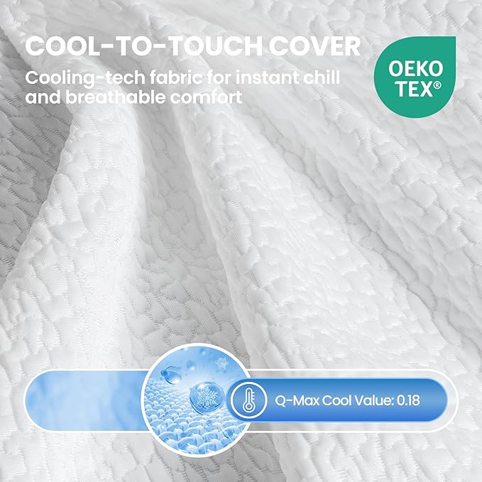 BedStory Cooling Mattress Topper Queen Size, 3 Inch Gel Infused Memory Foam - Image 3