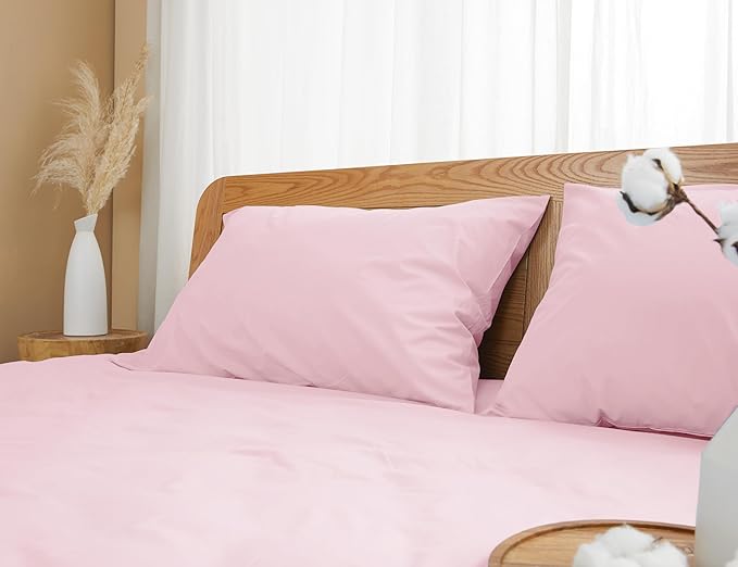 Pillow Cases, Standard Queen Size Cotton Percale Weave Pillowcases, Pre-Shrunk - Image 7