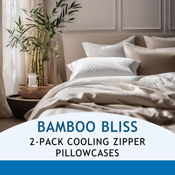 Pillow Cases - 100% Viscose Derived from Bamboo - Cooling Pillowcase - Standard - Image 9