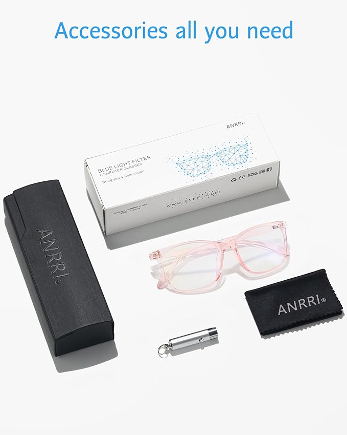 ANRRI Blue Light Blocking Computer Glasses Women Anti Eyestrain UV Filter Lens - Image 6
