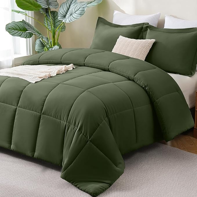 CozyLux Twin/Twin XL Comforter Set Olive Green by CozyLux