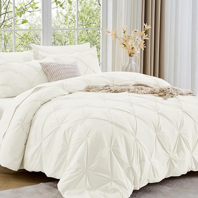 Sasttie Twin XL Comforter Set, 5-Piece Bed in a Bag, Pintuck Bedding Sets by SASTTIE
