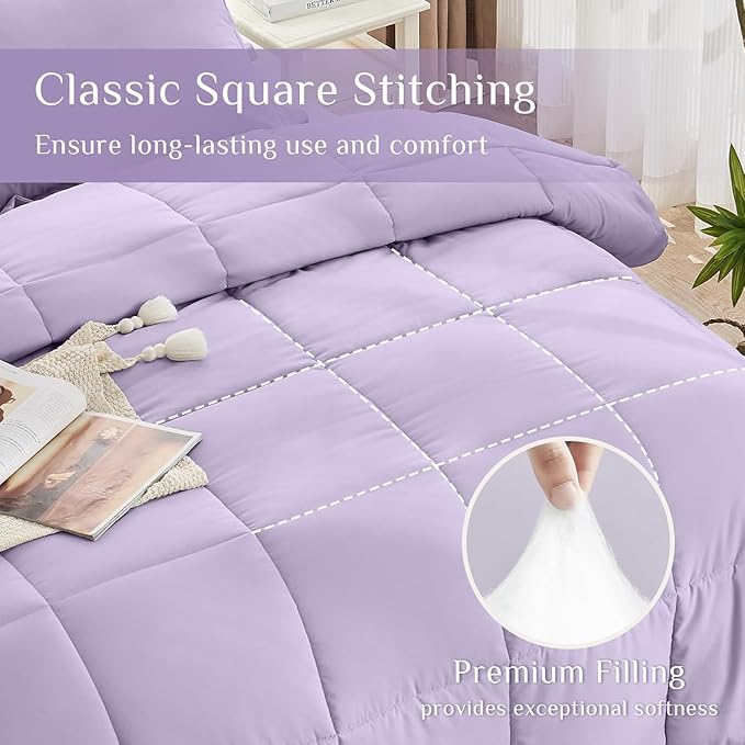 JOLLYVOGUE Twin Comforter Set, Ultra-Soft Bed in a Bag Twin Size 5 Pieces - Image 3