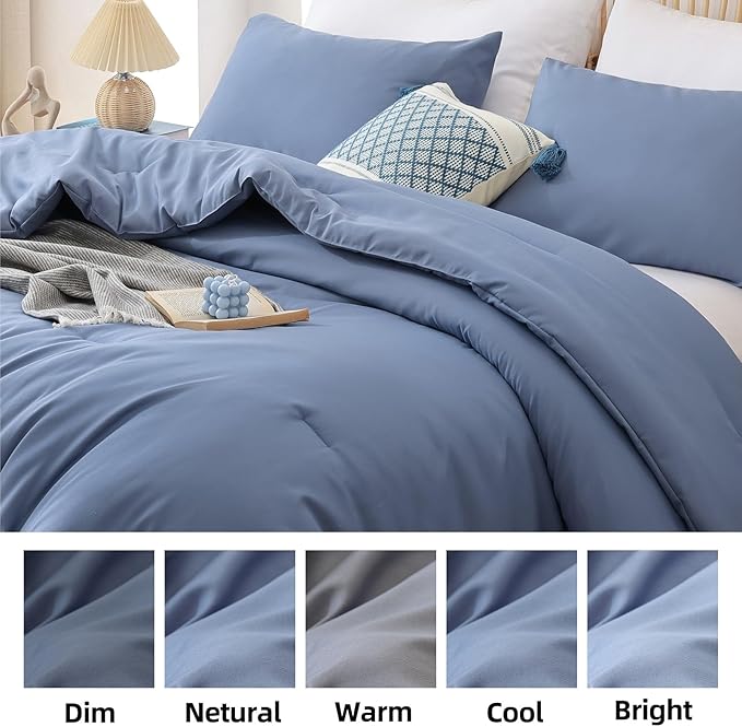 ROSGONIA Comforter Full Size for Girls Boys Teens Slate Blue - Image 8