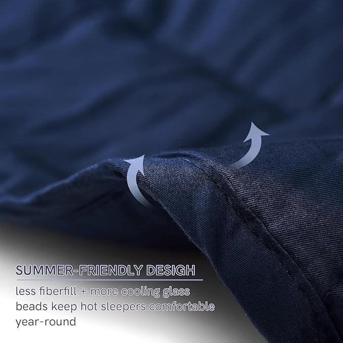 YnM Exclusive Weighted Blanket, Soothing Cotton, Smallest Compartments - Image 5