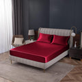 Homiest Burgundy Satin Fitted Sheet by Homiest