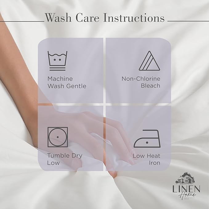 Linen Home 100% Cotton Percale Sheets Full Size, Prelude Purple, Deep Pocket - Image 5