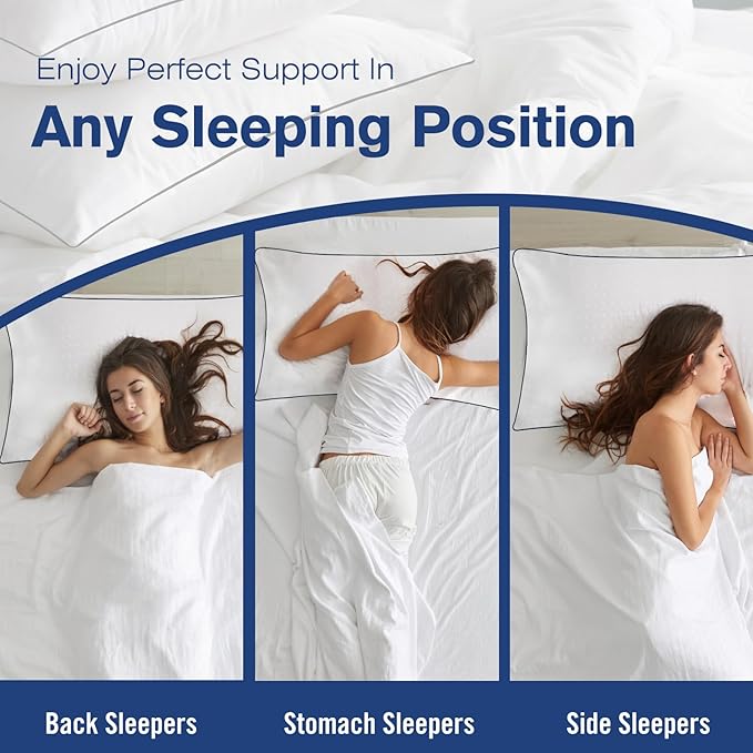 King Size Bed Pillows for Sleeping 4 Pack, Luxury Hotel Pillows, Comfortable - Image 7