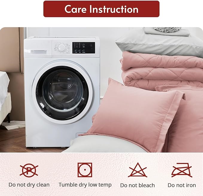 MUXHOMO 7 Pieces California King Comforter Set, Reversible Bed in a Bag Cal - Image 9