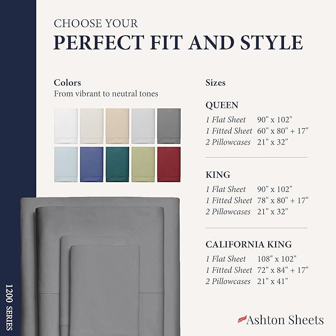 100% Egyptian Cotton Queen Size Sheets Set - Image 8
