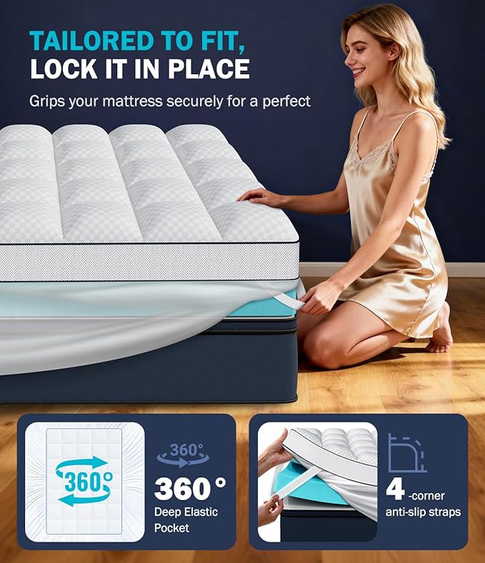 Dual Layer 4 Inch Memory Foam Mattress Topper Twin Size, CertiPUR-US Mattress - Image 3