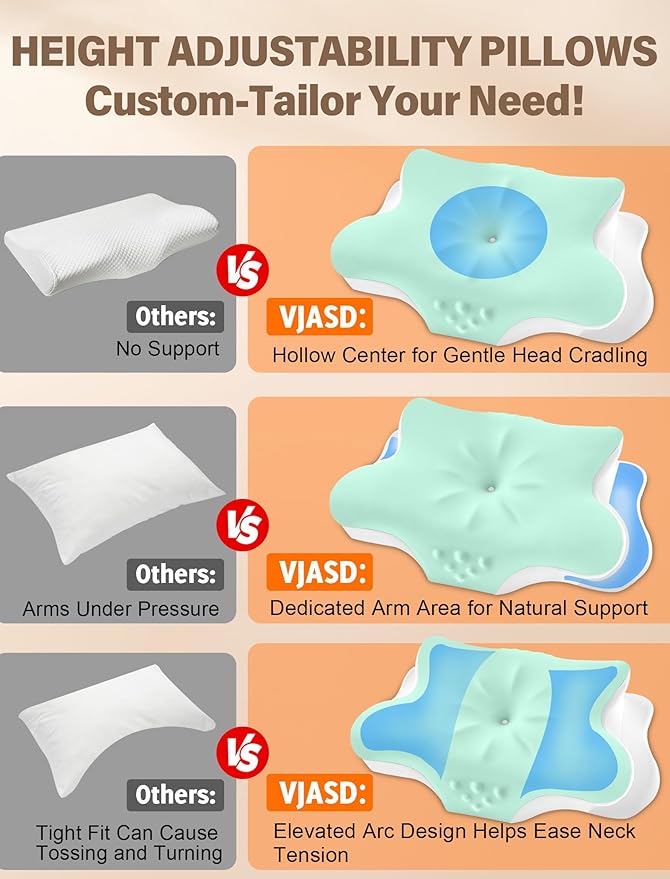 Cervical Neck Pillow for Pain Relief – Ergonomic Memory Foam Pillow for Side - Image 9