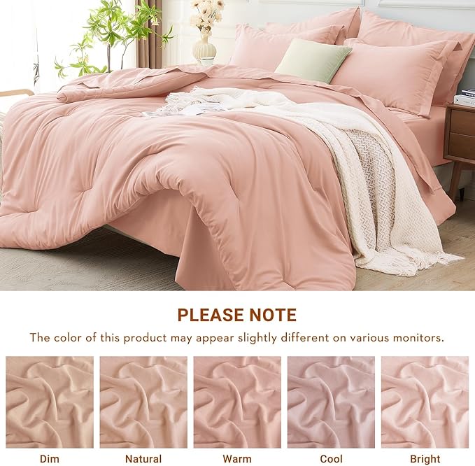 MUXHOMO 7 Pieces California King Comforter Set, Soft Bed in a Bag Cal King Size - Image 7