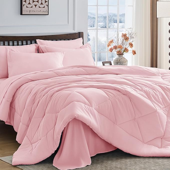 HEVUMYI Pink Full Comforter Set by HEVUMYI