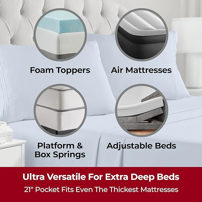 Mellanni Extra Deep Twin Sheets - Image 2