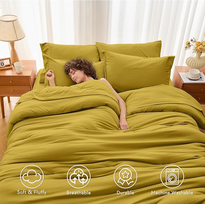 MUXHOMO 7 Pieces Full Comforter Set, Soft Bed in a Bag Full Size, All Season - Image 2
