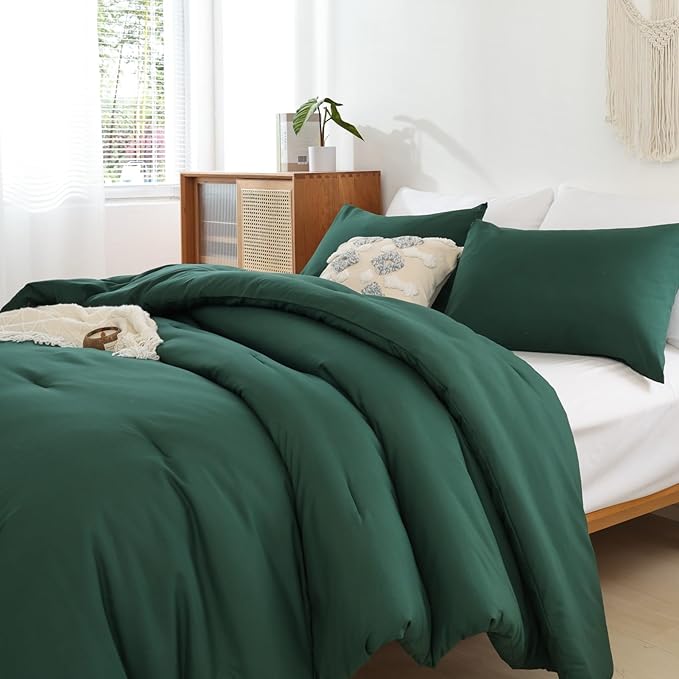 ROSGONIA King Size Comforter Set Emerald Green, All Season Blanket Lightweight - Image 4