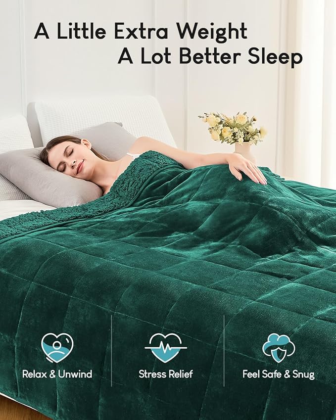 Cottonblue Sherpa Fleece Weighted Blanket 15lbs - Image 2