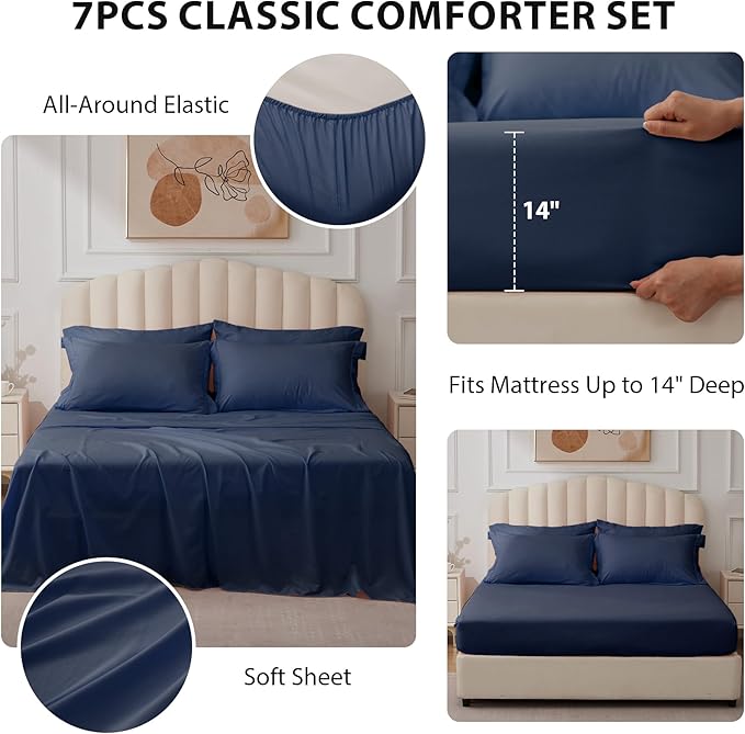 King Comforter Set Navy - Image 2