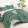 Litanika Comforters Twin/Twin XL Size Haze Green, 2 Pieces Lightweight Solid by Litanika