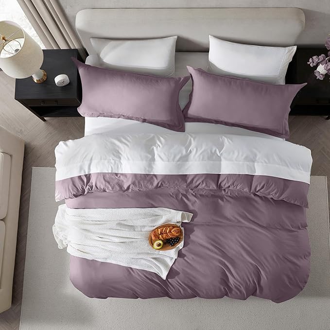 Nestl Dusty Purple Duvet Cover King Size - Image 5
