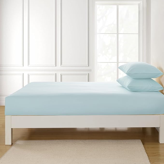Queen Fitted Sheet Only with Full Elastic & Built in Corner Sheet Straps to - Image 4