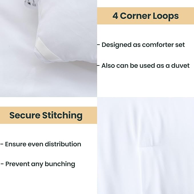 Paxrac White Comforter Full Size, 3 Pieces Boho Comforter Set, Lightweight - Image 4