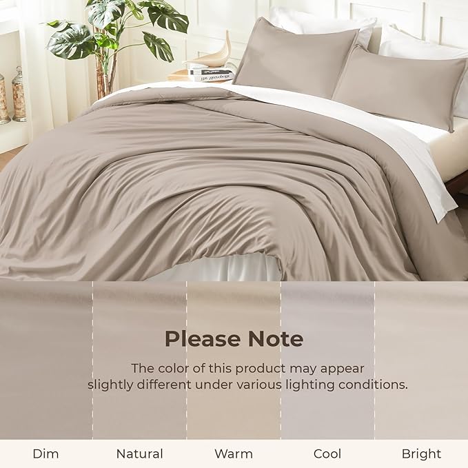 Litanika Light Coffee Comforters Oversized King Size, 3 Pieces Lightweight - Image 8