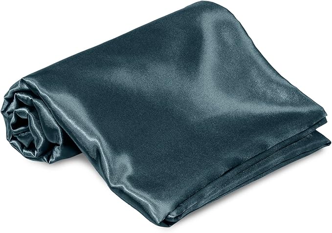 Homiest Deep Sea Blue Satin Twin Luxury & Ultra Soft Flat Sheet - Image 2