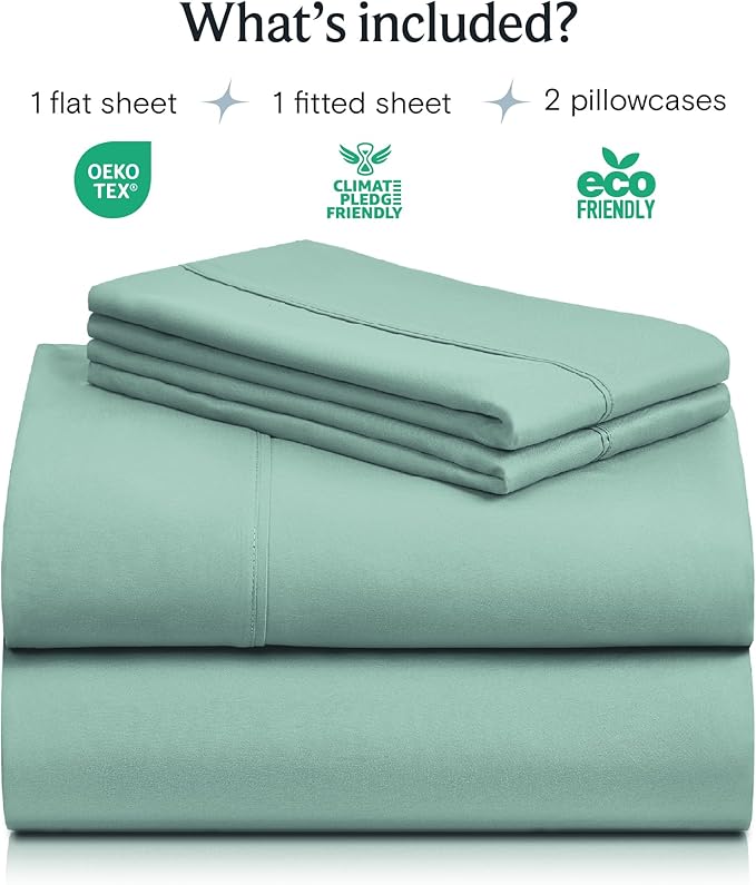 LuxClub 4 PC Full Sheet Set, Deep Pockets Wrinkle Free Cooling Bed Sheets Hotel - Image 2