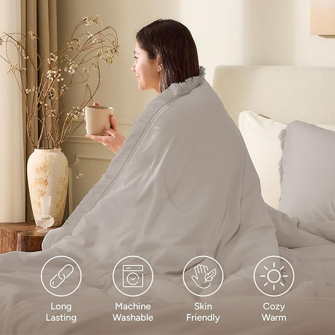 Andency California King Comforter Set Heather Grey - Image 3