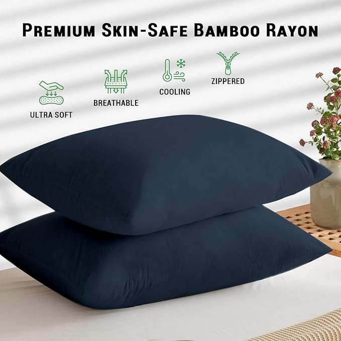 Gogreen Bamboo Rayon Waterproof Pillow Protector, Breathable Pillow Cover - Image 2