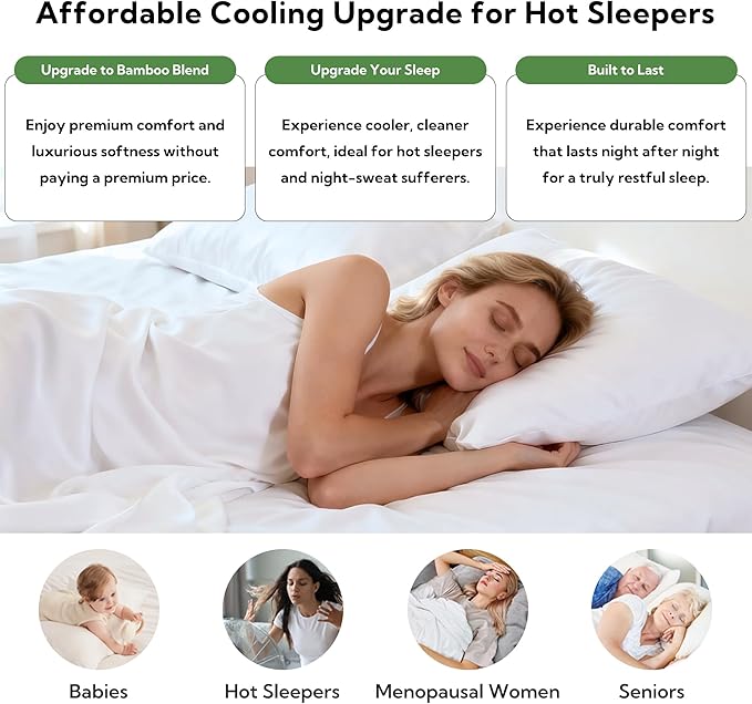 MR&HM Standard Pillow Cases Set of 2, Cooling Pillow Case - Image 2