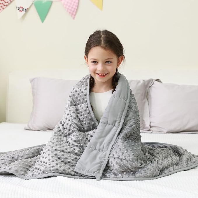 Mr. Sandman Weighted Blanket 7LBS 41 x 60 Inches, Minky Dots Heavy Blanket by MrSandman