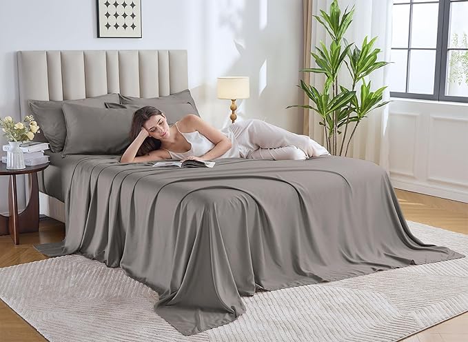 Pure Bamboo Twin Sheets, Genuine 100% Organic Viscose Derived from Bamboo Bed - Image 2