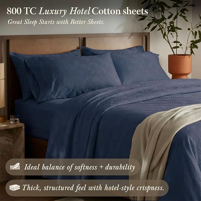Threadmill California King Size Sheets | 800 Thread Count Jacquard Folkstone - Image 2
