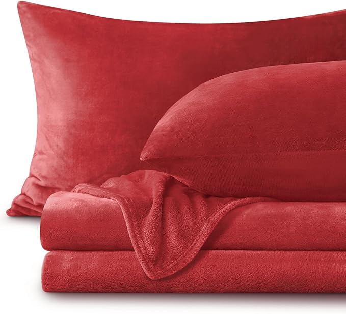 BEDELITE Flannel Sheets Queen Size Red by BEDELITE