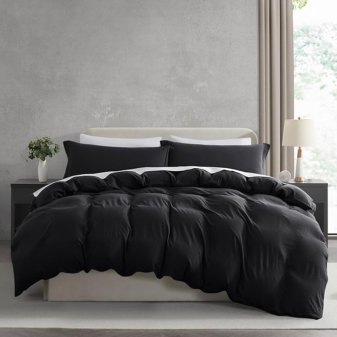 Nestl Black Duvet Cover Queen Size by Nestl