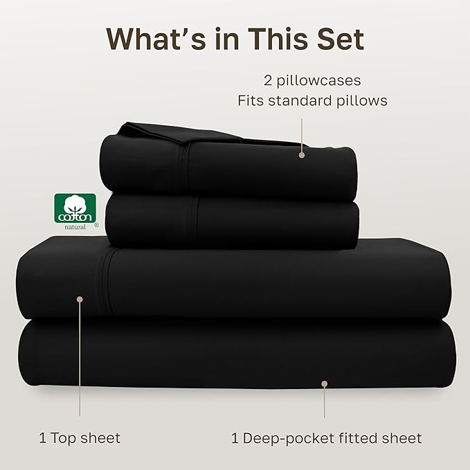 California Design Den Soft 100% Cotton Full Size Bed Sheets Set, 400 TC Good - Image 4