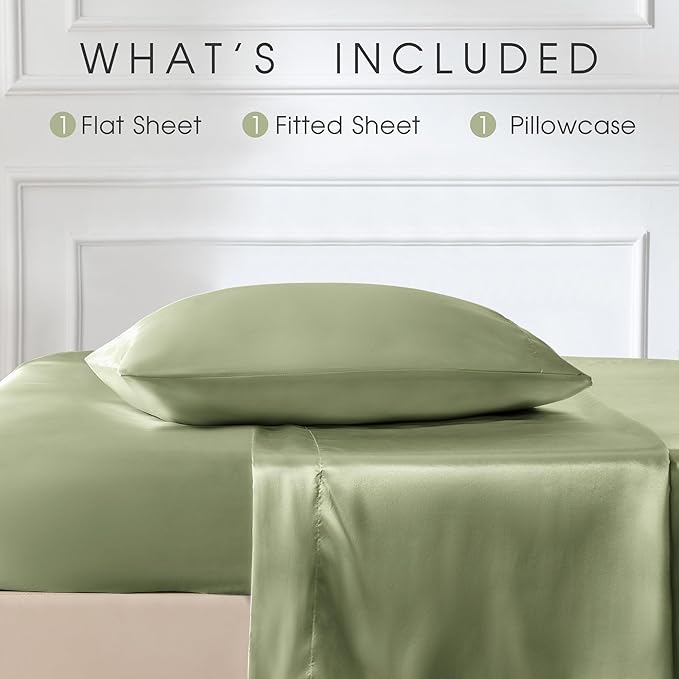 FreshCulture Satin Sheets Twin Size Bed Set - Image 3