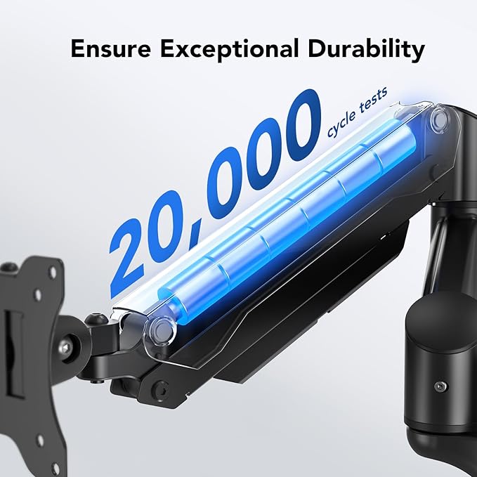 HUANUO Dual Monitor and Laptop Mount for Max 32” Monitor and 17” Laptop, Adjustable Spring Arm with Tilt, Swivel and Rotation, Dual Monitor and Notebook Stand with VESA Bracket 75/100 mm-DeskoryOffice