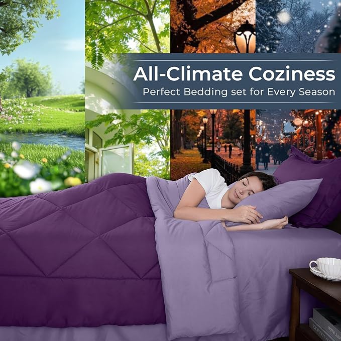 HEVUMYI Purple & Light Purple Full Comforter Set - Image 3